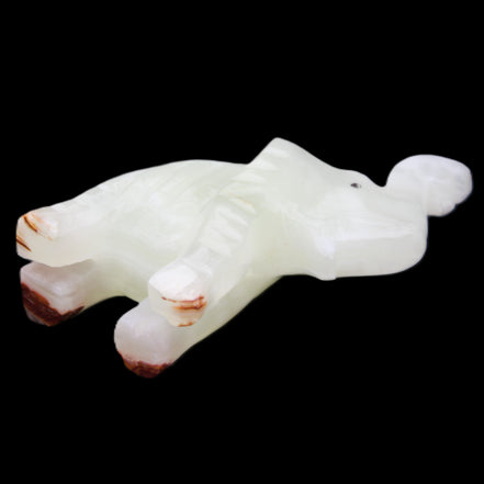 Afghan Jade hand-carved Elephant 68*28*110mm 225g in sunlight - Rocks and Things Store