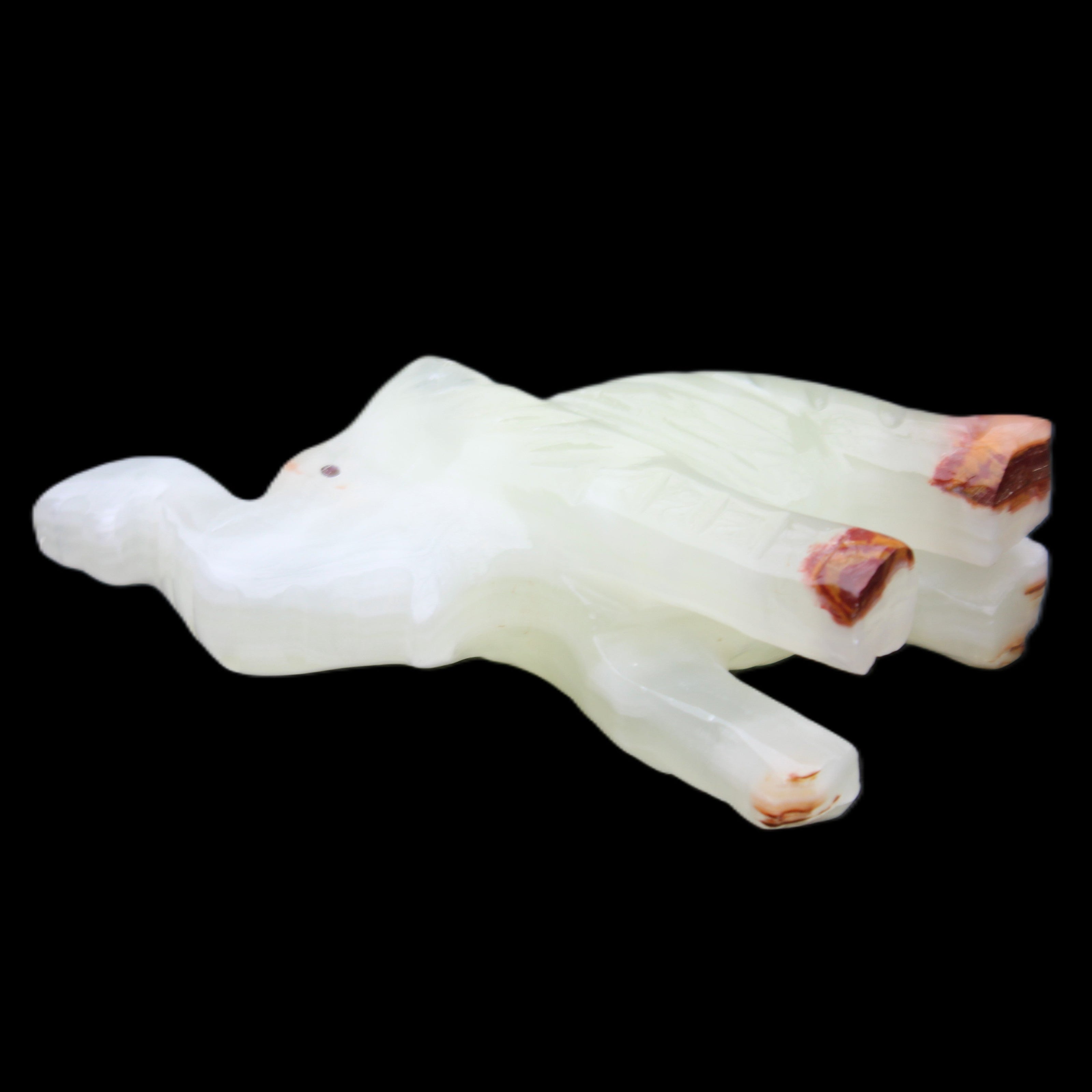 Afghan Jade hand-carved Elephant 68*28*110mm 225g in sunlight - Rocks and Things Store