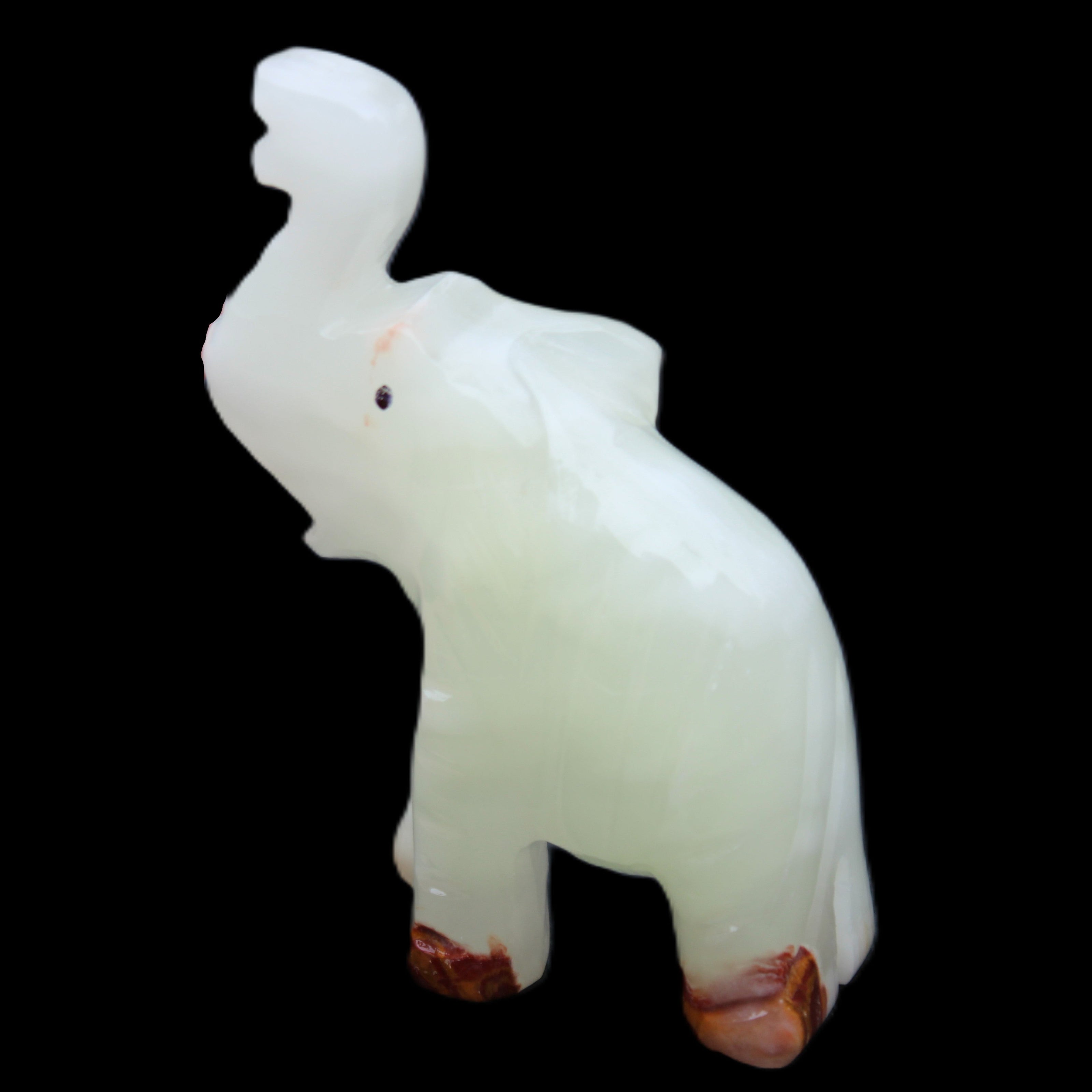 Afghan Jade hand-carved Elephant 68*28*110mm 225g in sunlight - Rocks and Things Store