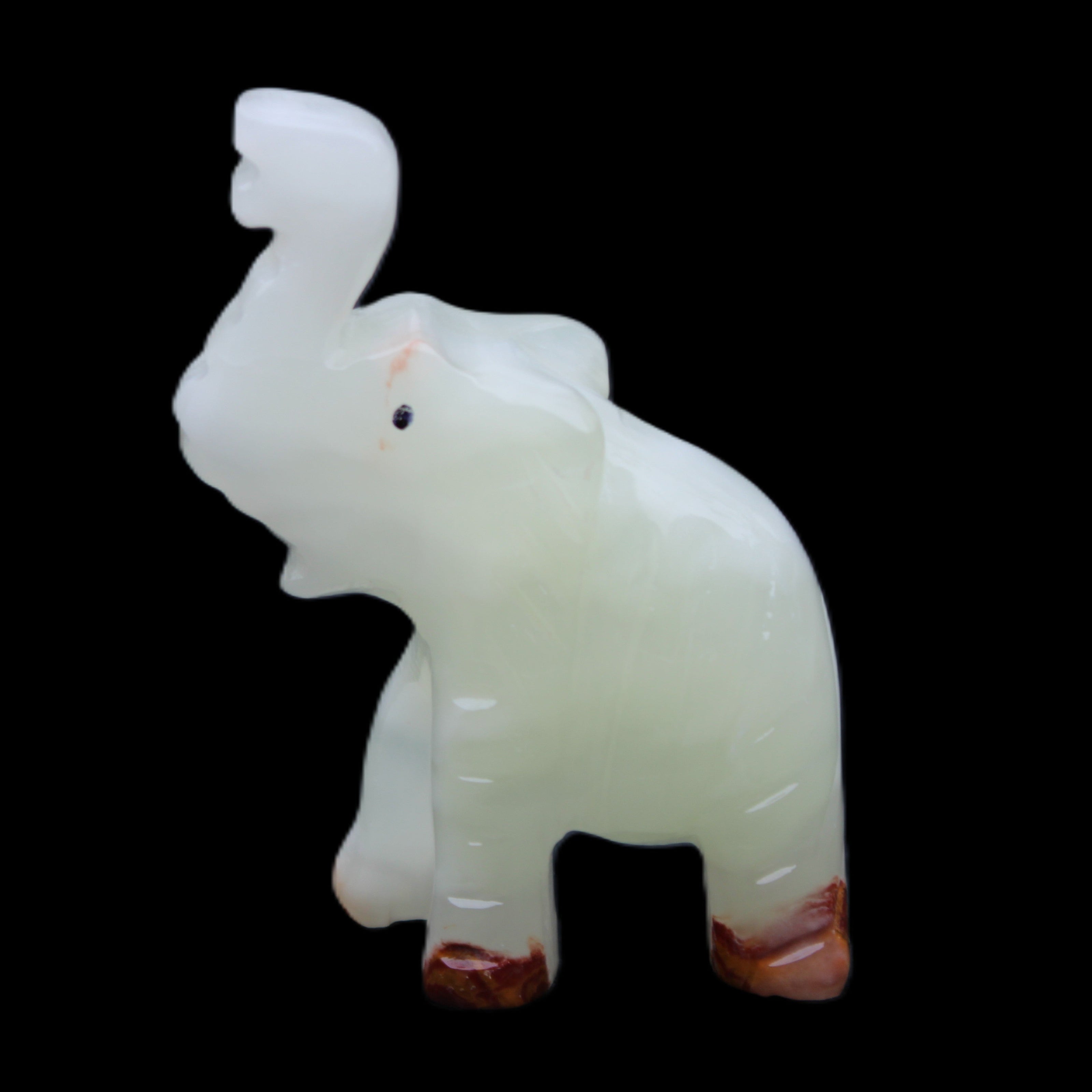 Afghan Jade hand-carved Elephant 68*28*110mm 225g in sunlight - Rocks and Things Store
