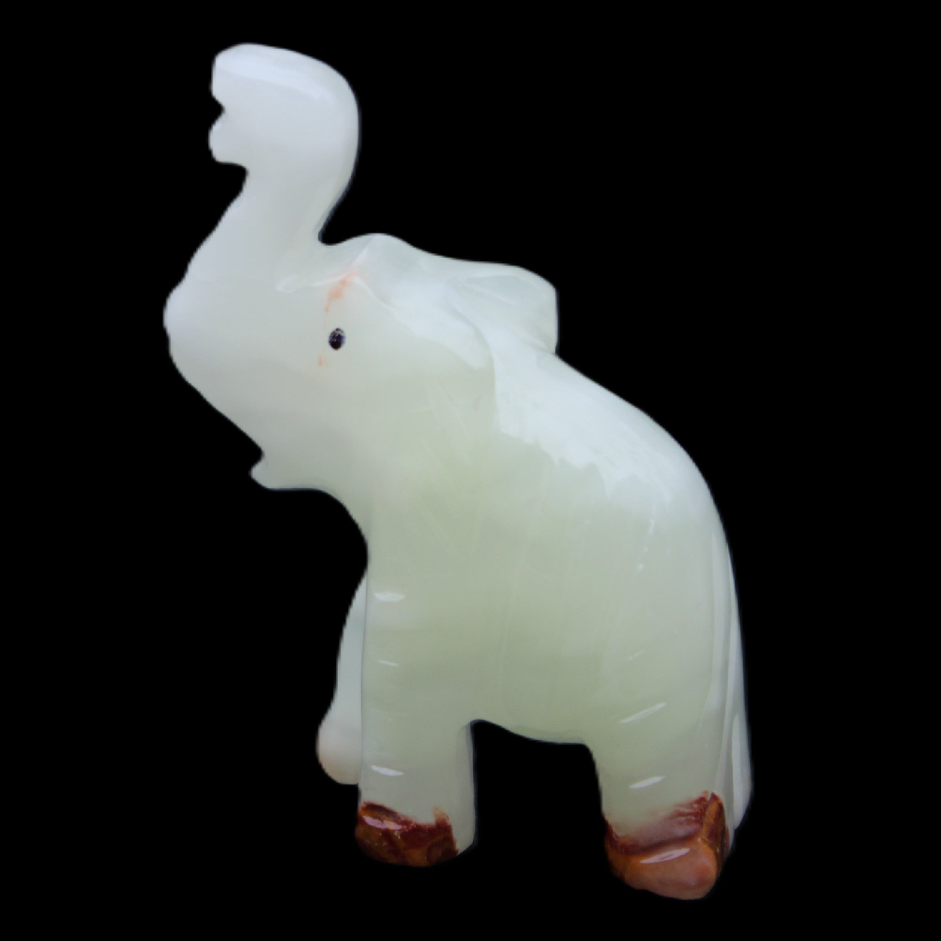 Afghan Jade hand-carved Elephant 68*28*110mm 225g in sunlight - Rocks and Things Store