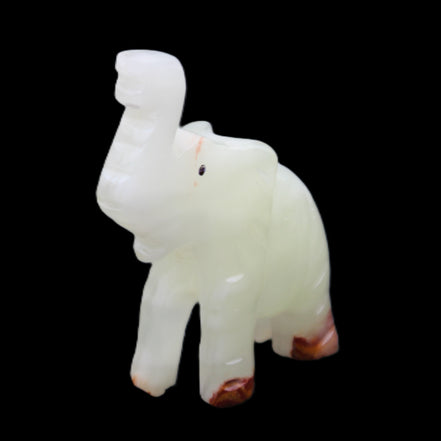 Afghan Jade hand-carved Elephant 68*28*110mm 225g in sunlight - Rocks and Things Store