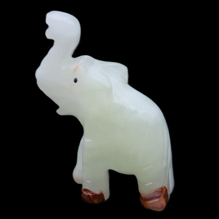 Afghan Jade hand-carved Elephant 68*28*110mm 225g in sunlight - Rocks and Things Store