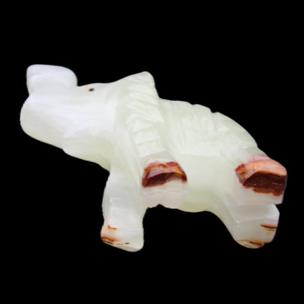 Afghan Jade hand-carved Elephant 68*28*110mm 225g in sunlight - Rocks and Things Store