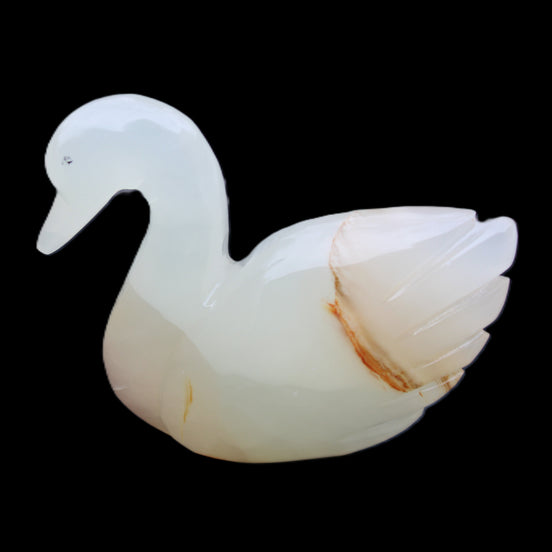 Afghan Jade hand-carved Swan 100*35*82mm 295g in sunlight - Rocks and Things Store
