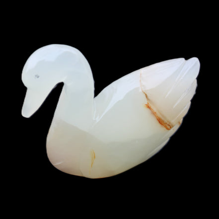 Afghan Jade hand-carved Swan 100*35*82mm 295g in sunlight - Rocks and Things Store