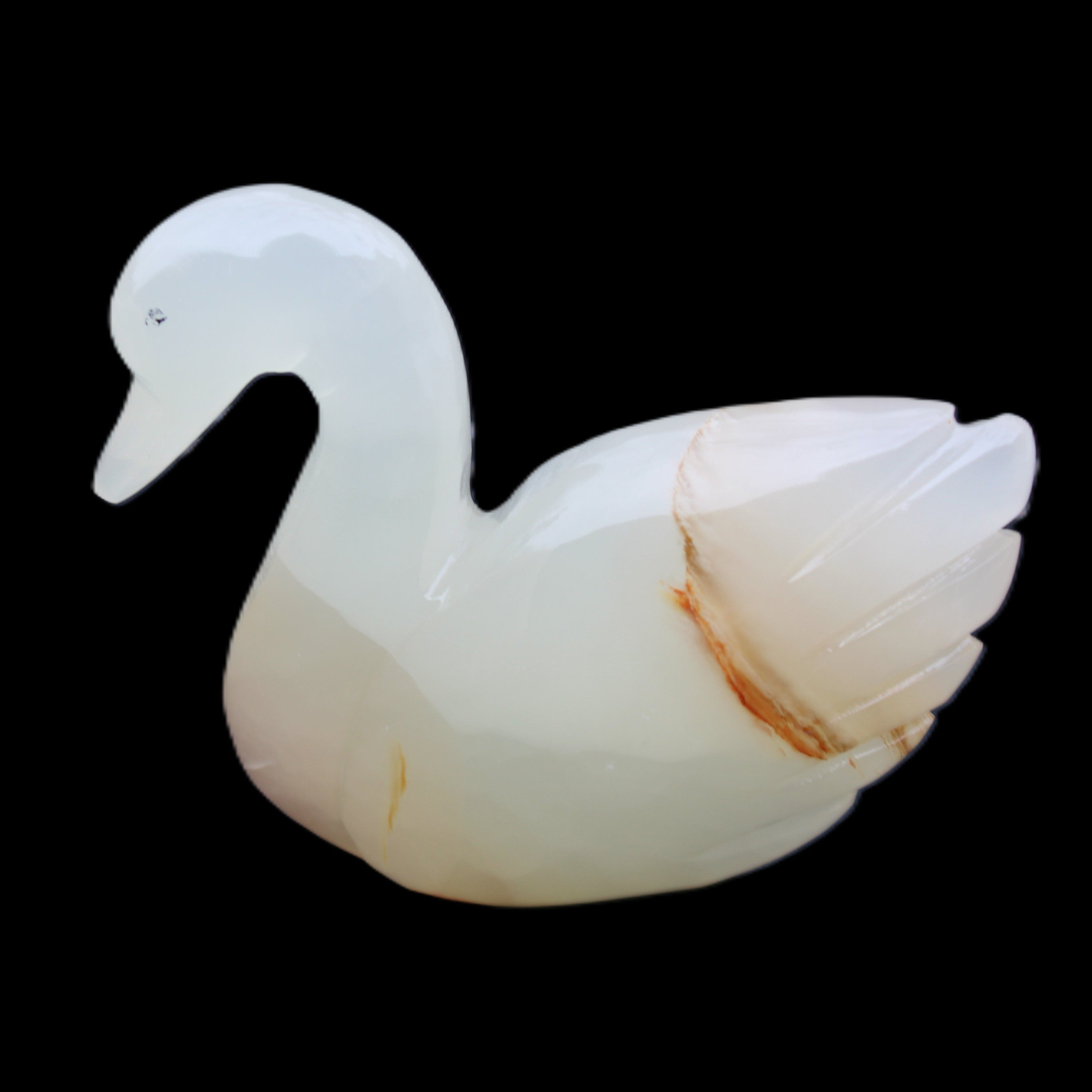 Afghan Jade hand-carved Swan 100*35*82mm 295g in sunlight - Rocks and Things Store
