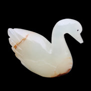 Afghan Jade hand-carved Swan 100*35*82mm 295g in sunlight - Rocks and Things Store