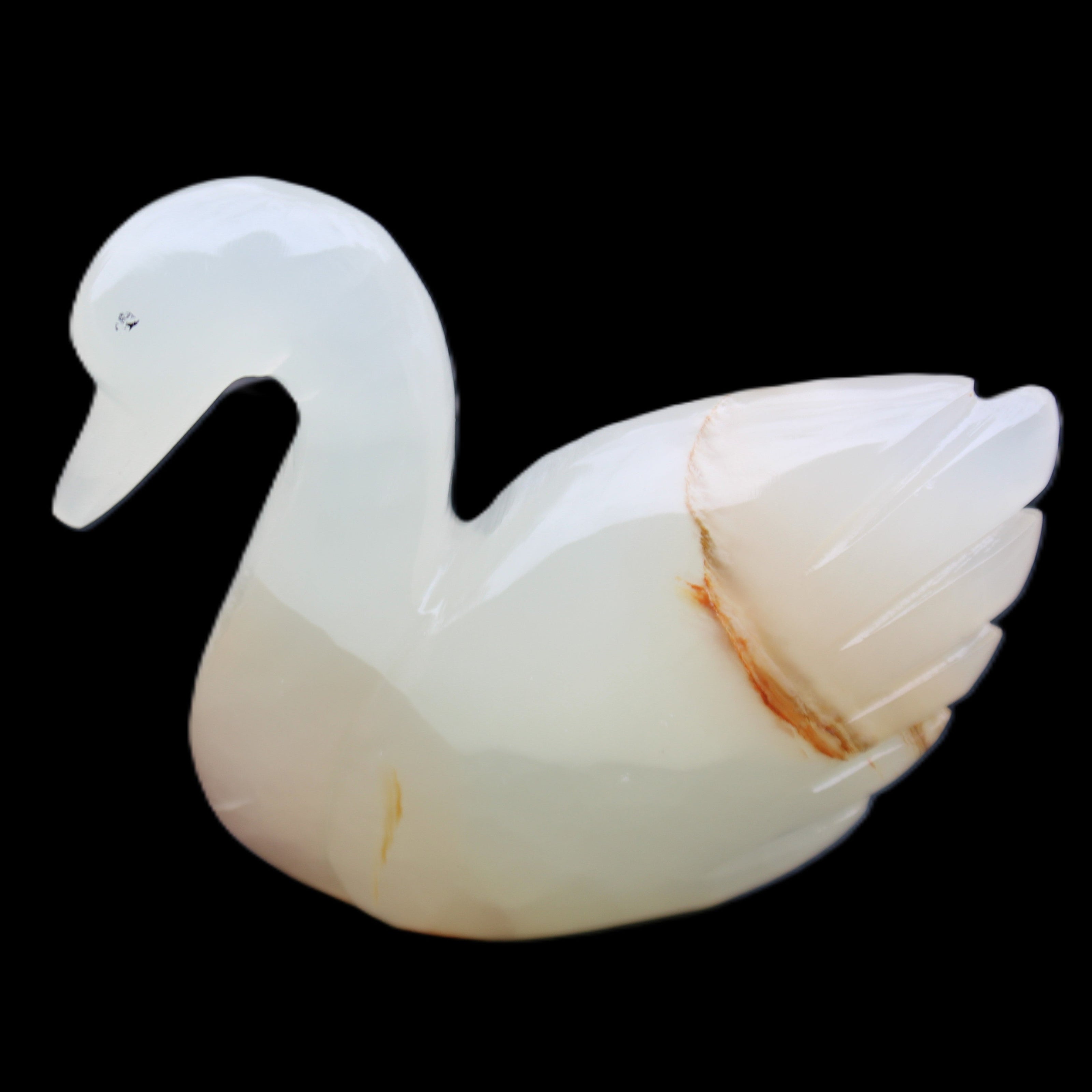 Afghan Jade hand-carved Swan 100*35*82mm 295g in sunlight - Rocks and Things Store