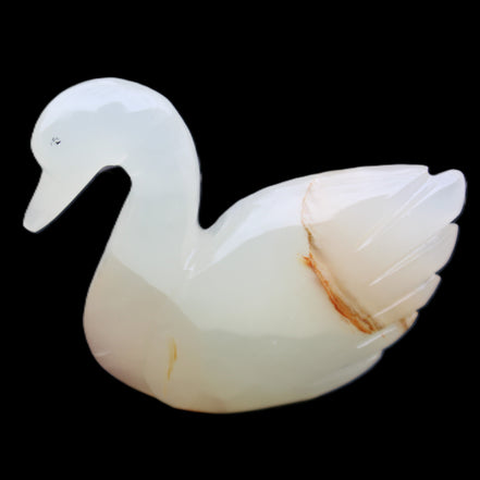 Afghan Jade hand-carved Swan 100*35*82mm 295g in sunlight - Rocks and Things Store