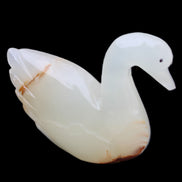 Afghan Jade hand-carved Swan 100*35*82mm 295g in sunlight - Rocks and Things Store