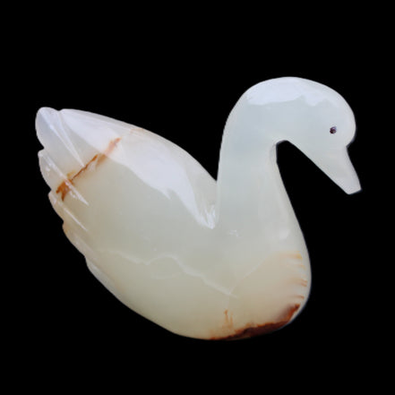 Afghan Jade hand-carved Swan 100*35*82mm 295g in sunlight - Rocks and Things Store