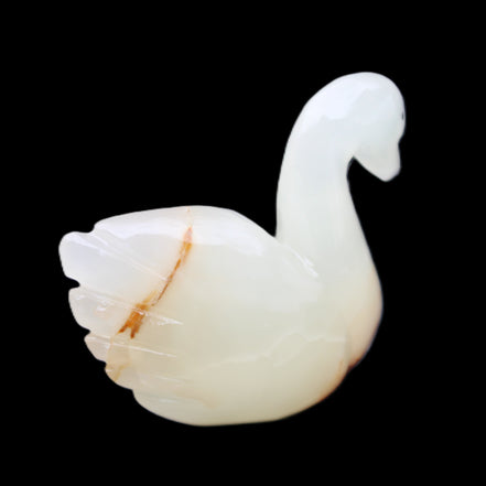 Afghan Jade hand-carved Swan 100*35*82mm 295g in sunlight - Rocks and Things Store