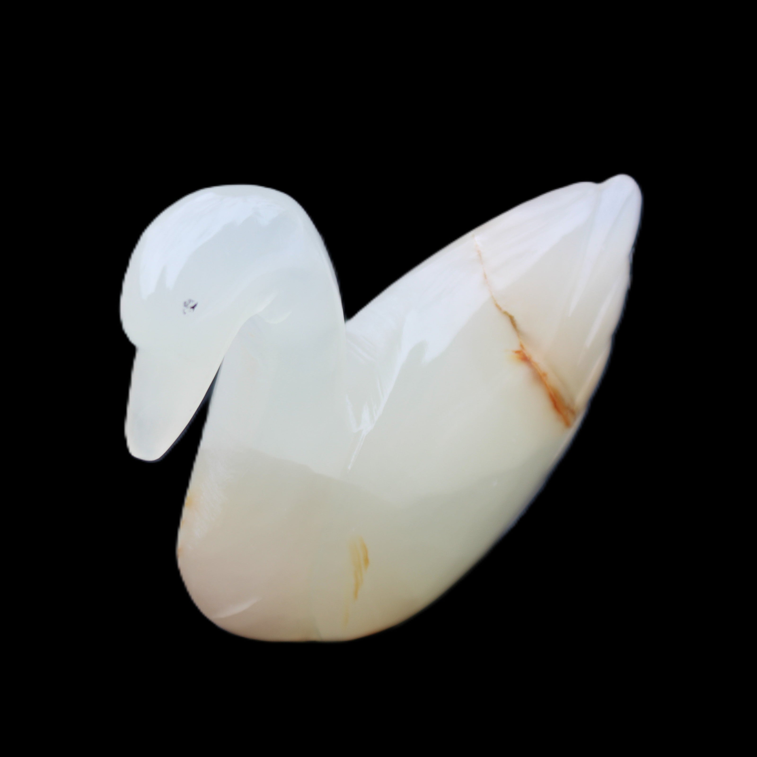 Afghan Jade hand-carved Swan 100*35*82mm 295g in sunlight - Rocks and Things Store
