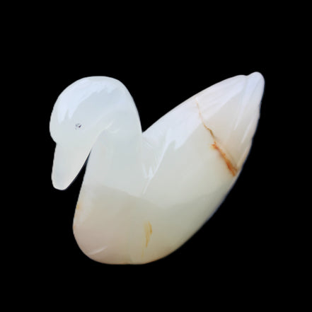 Afghan Jade hand-carved Swan 100*35*82mm 295g in sunlight - Rocks and Things Store