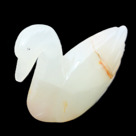 Afghan Jade hand-carved Swan 100*35*82mm 295g in sunlight - Rocks and Things Store