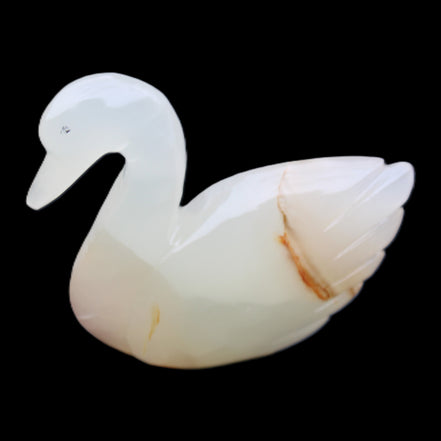 Afghan Jade hand-carved Swan 100*35*82mm 295g in sunlight - Rocks and Things Store