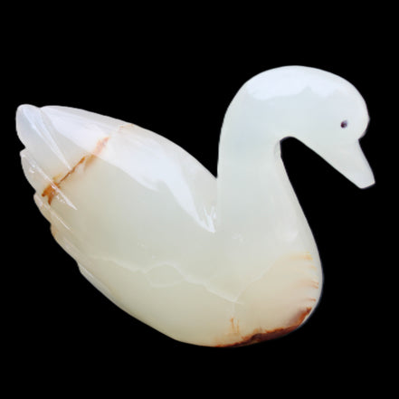 Afghan Jade hand-carved Swan 100*35*82mm 295g in sunlight - Rocks and Things Store