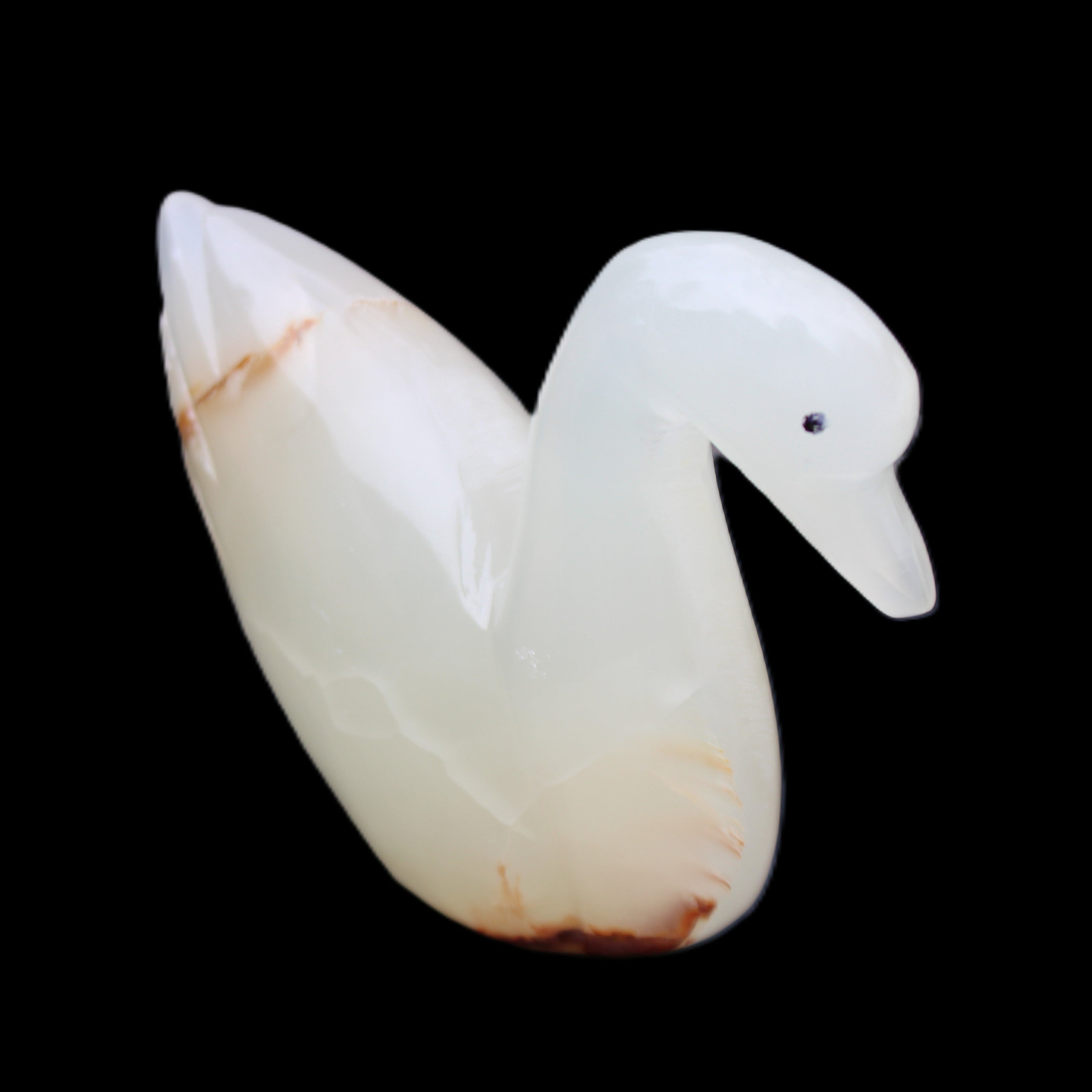 Afghan Jade hand-carved Swan 100*35*82mm 295g in sunlight - Rocks and Things Store