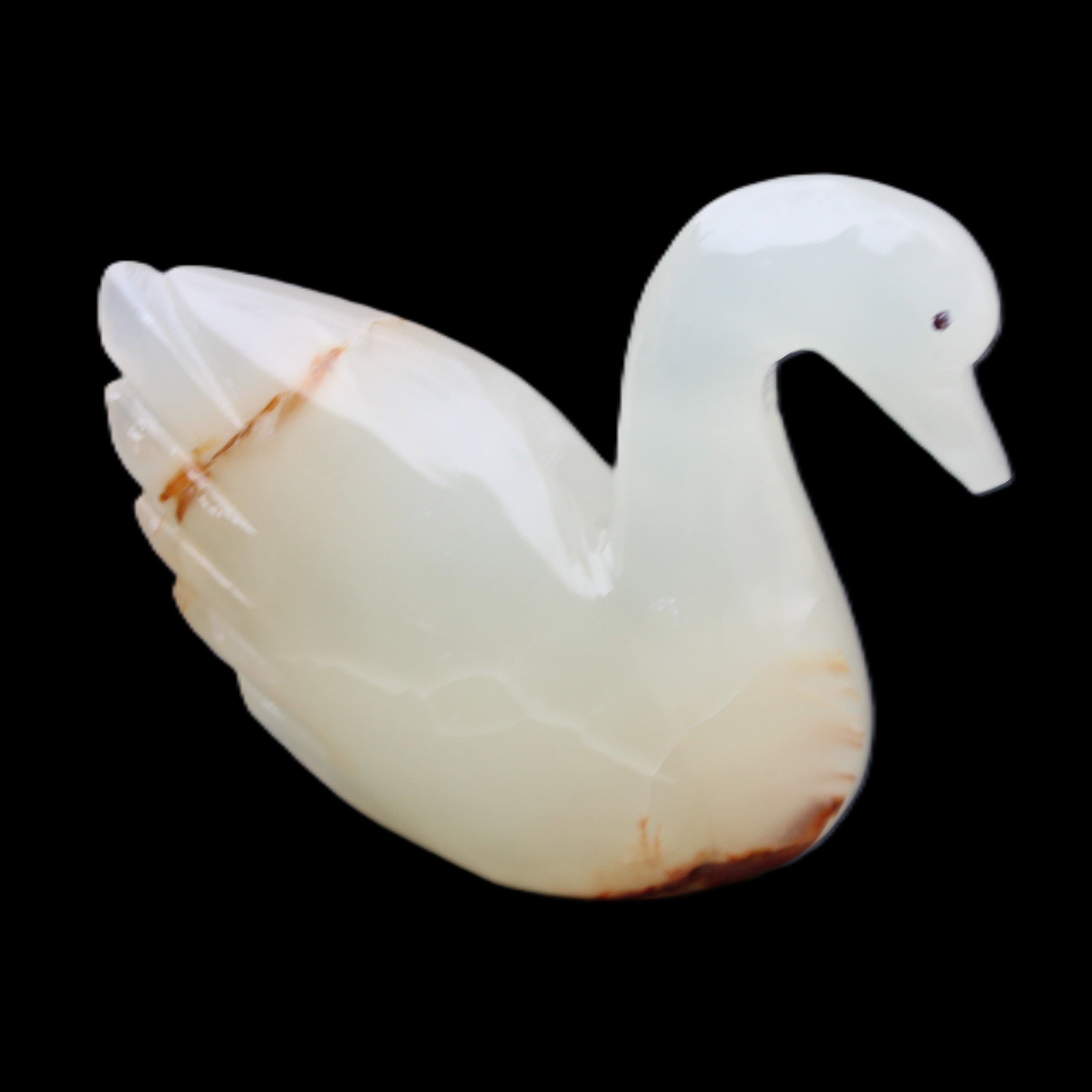 Afghan Jade hand-carved Swan 100*35*82mm 295g in sunlight - Rocks and Things Store