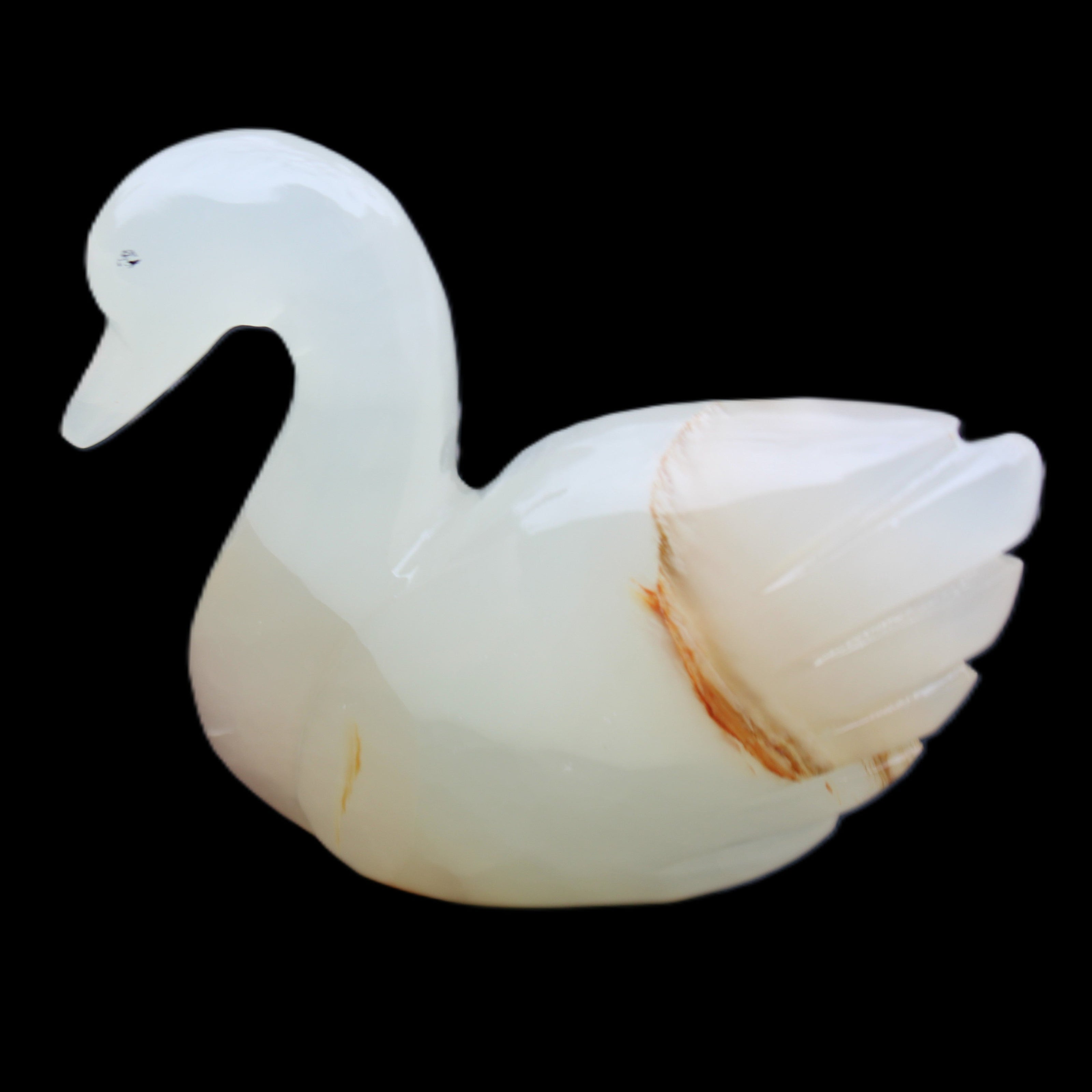 Afghan Jade hand-carved Swan 100*35*82mm 295g in sunlight - Rocks and Things Store