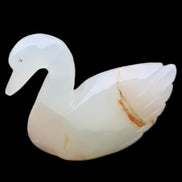 Afghan Jade hand-carved Swan 100*35*82mm 295g in sunlight - Rocks and Things Store