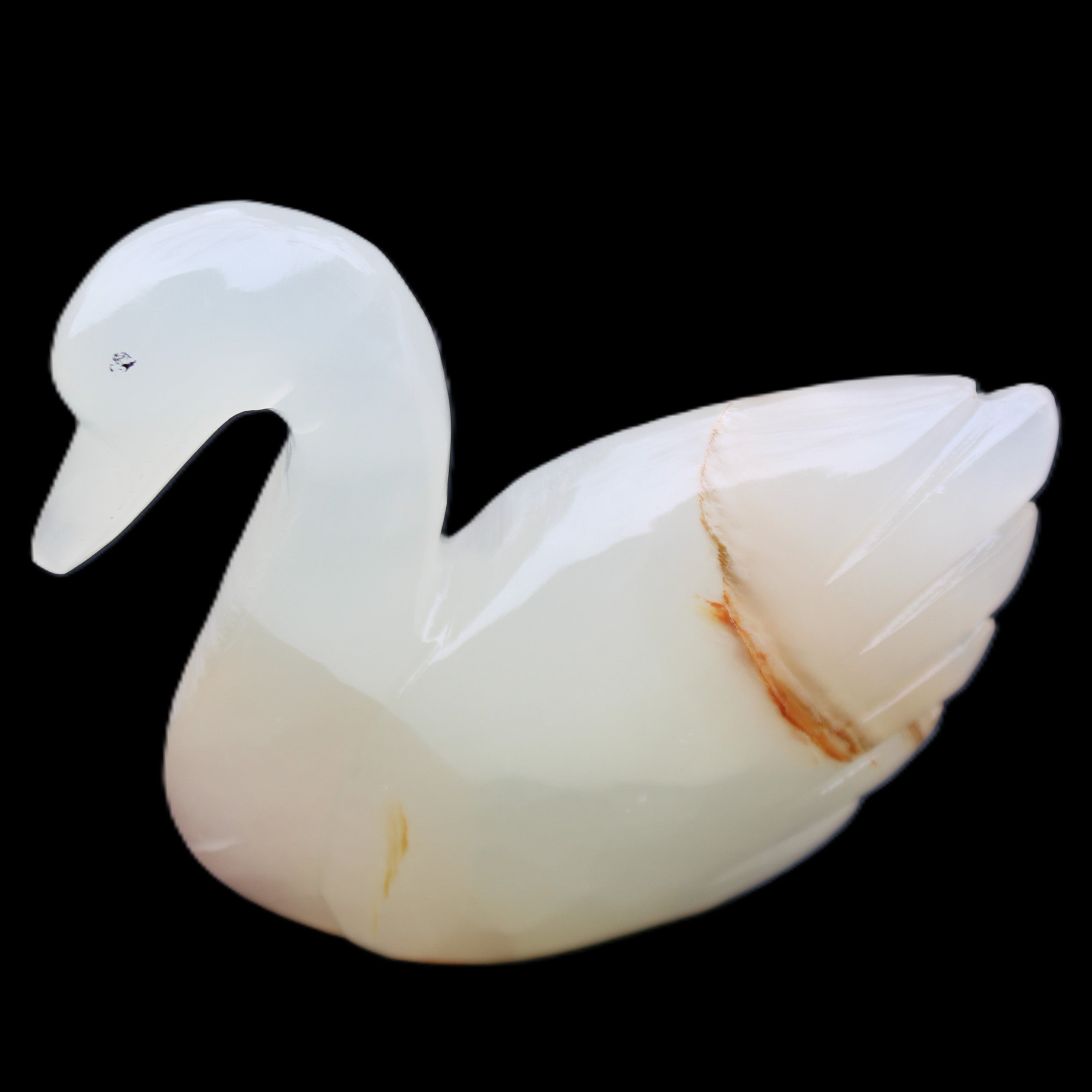 Afghan Jade hand-carved Swan 100*35*82mm 295g in sunlight - Rocks and Things Store