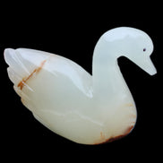Afghan Jade hand-carved Swan 100*35*82mm 295g in sunlight - Rocks and Things Store