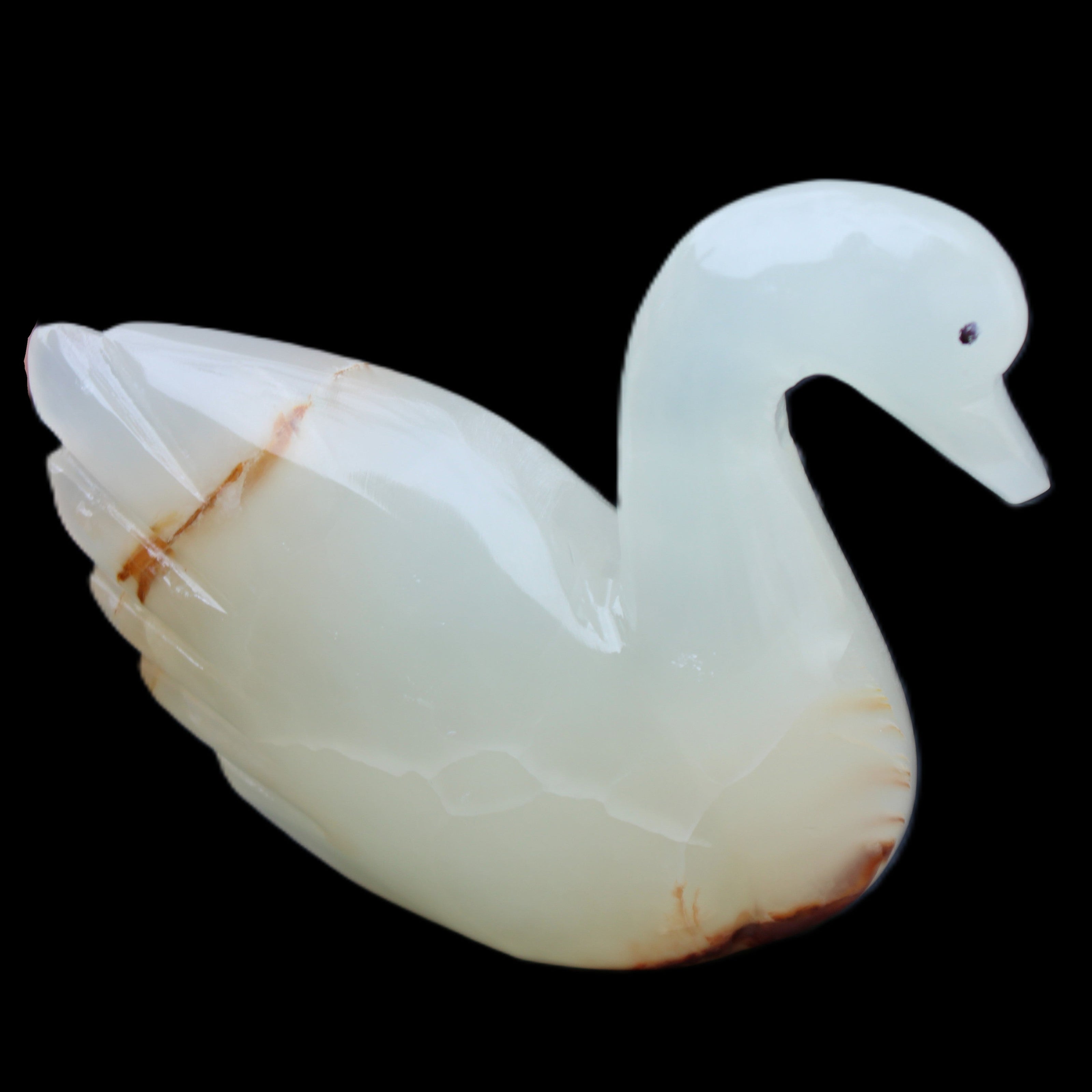Afghan Jade hand-carved Swan 100*35*82mm 295g in sunlight - Rocks and Things Store