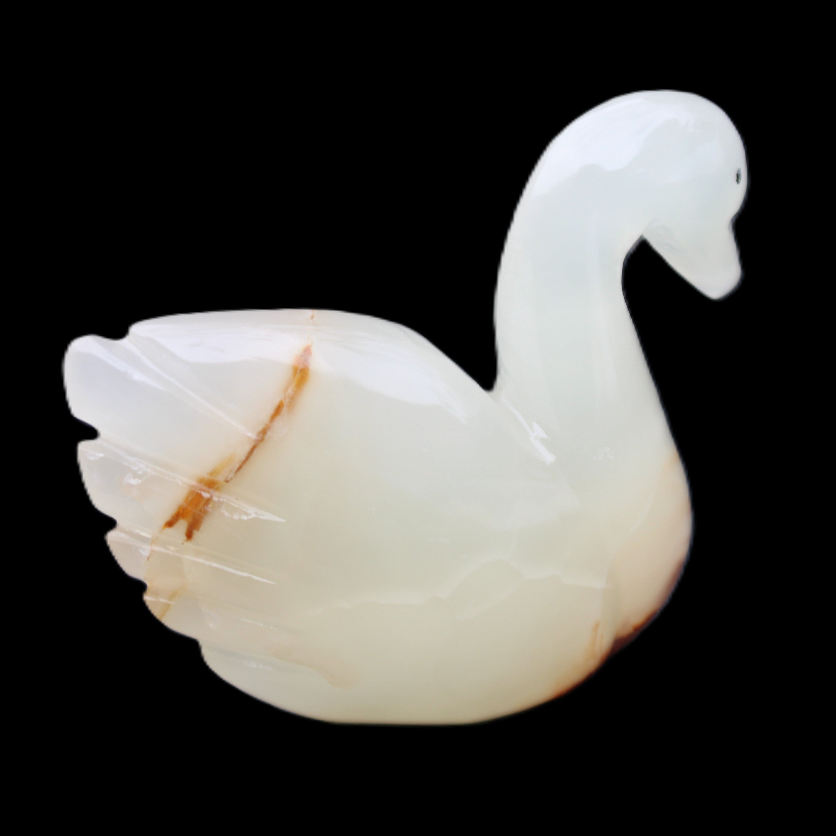 Afghan Jade hand-carved Swan 100*35*82mm 295g in sunlight - Rocks and Things Store