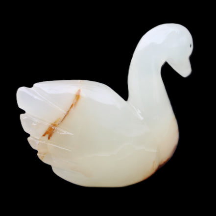 Afghan Jade hand-carved Swan 100*35*82mm 295g in sunlight - Rocks and Things Store