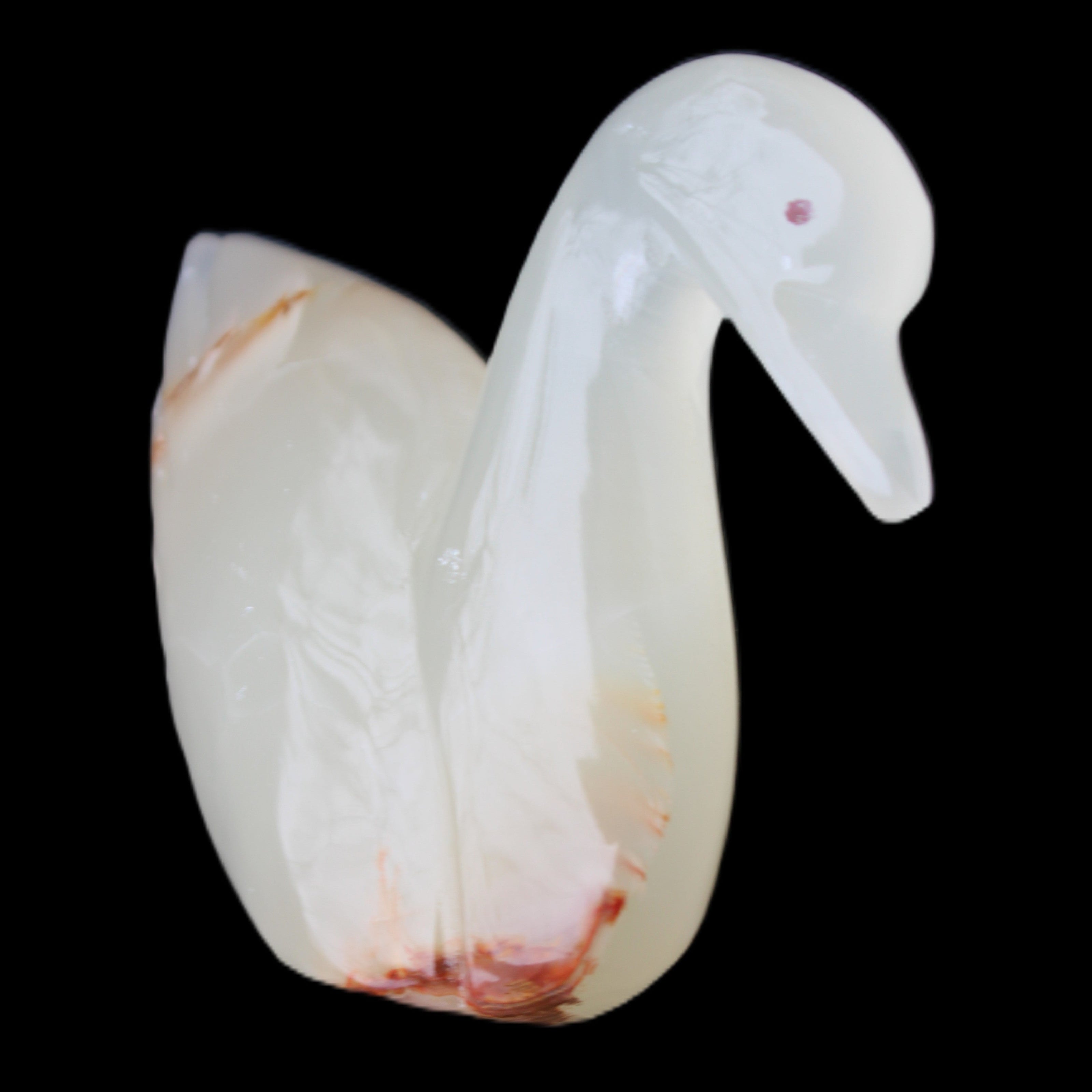 Afghan Jade hand-carved Swan 100*35*82mm 295g in sunlight - Rocks and Things Store