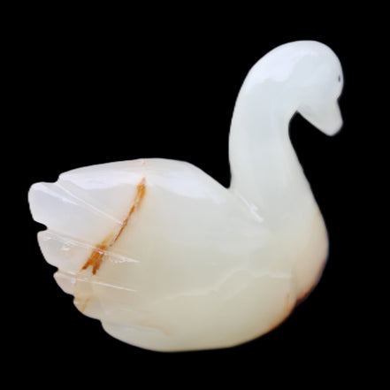 Afghan Jade hand-carved Swan 100*35*82mm 295g in sunlight - Rocks and Things Store
