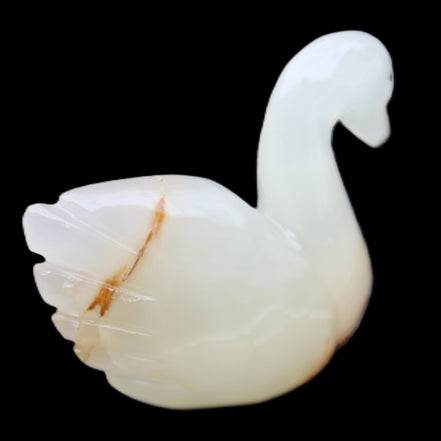 Afghan Jade hand-carved Swan 100*35*82mm 295g in sunlight - Rocks and Things Store
