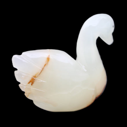 Afghan Jade hand-carved Swan 100*35*82mm 295g in sunlight - Rocks and Things Store
