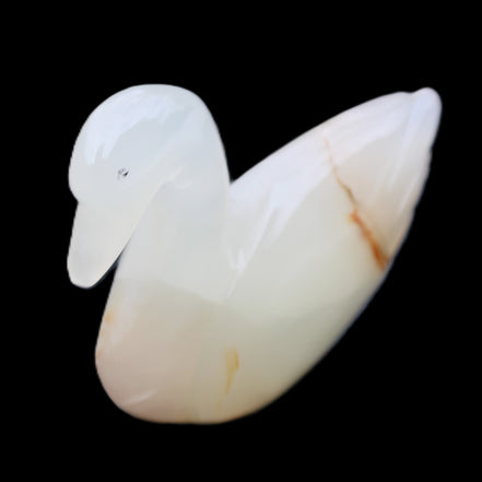 Afghan Jade hand-carved Swan 100*35*82mm 295g in sunlight - Rocks and Things Store
