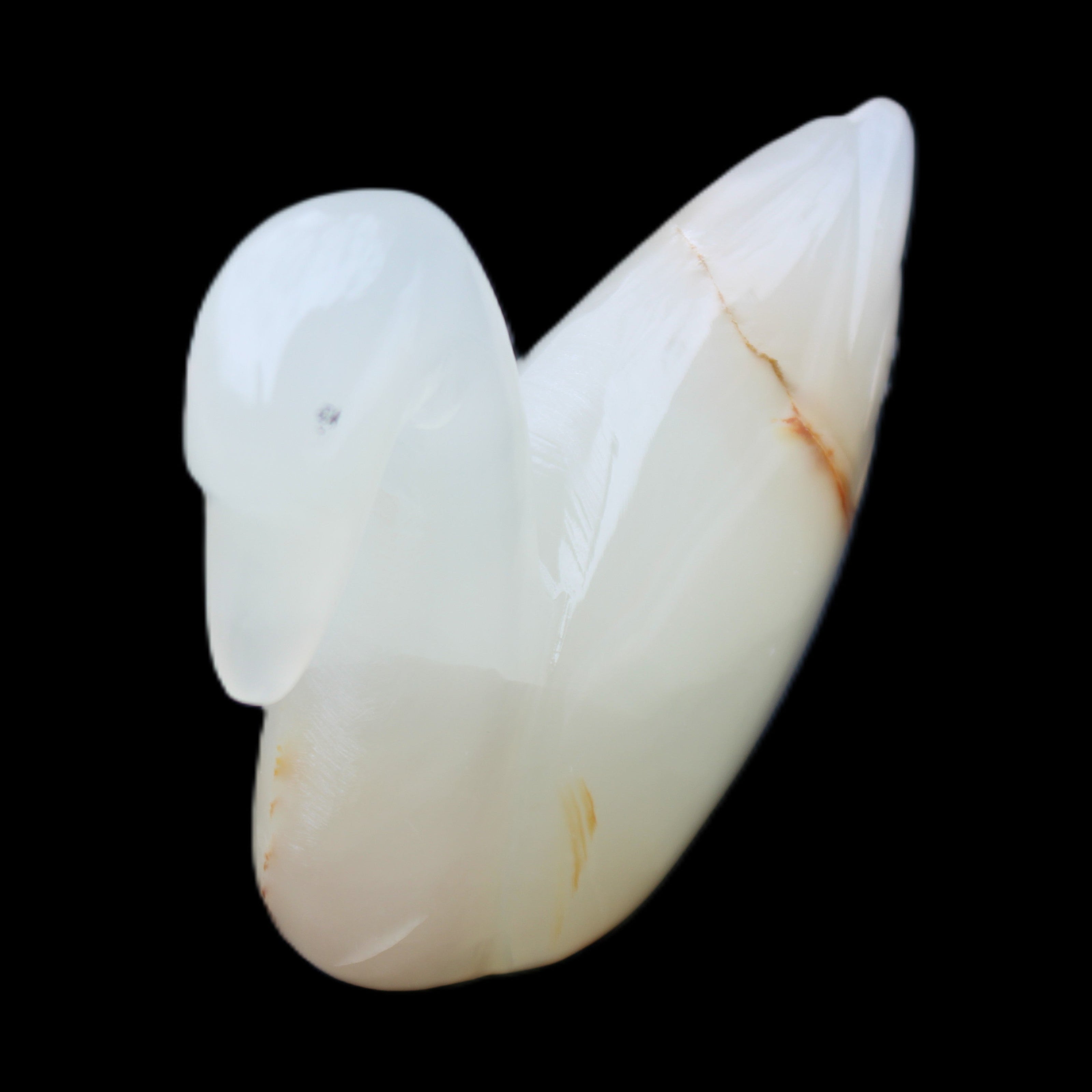 Afghan Jade hand-carved Swan 100*35*82mm 295g in sunlight - Rocks and Things Store