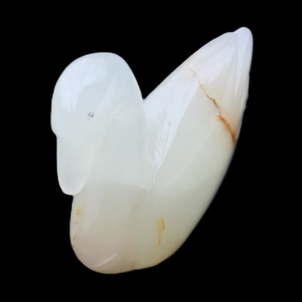 Afghan Jade hand-carved Swan 100*35*82mm 295g in sunlight - Rocks and Things Store