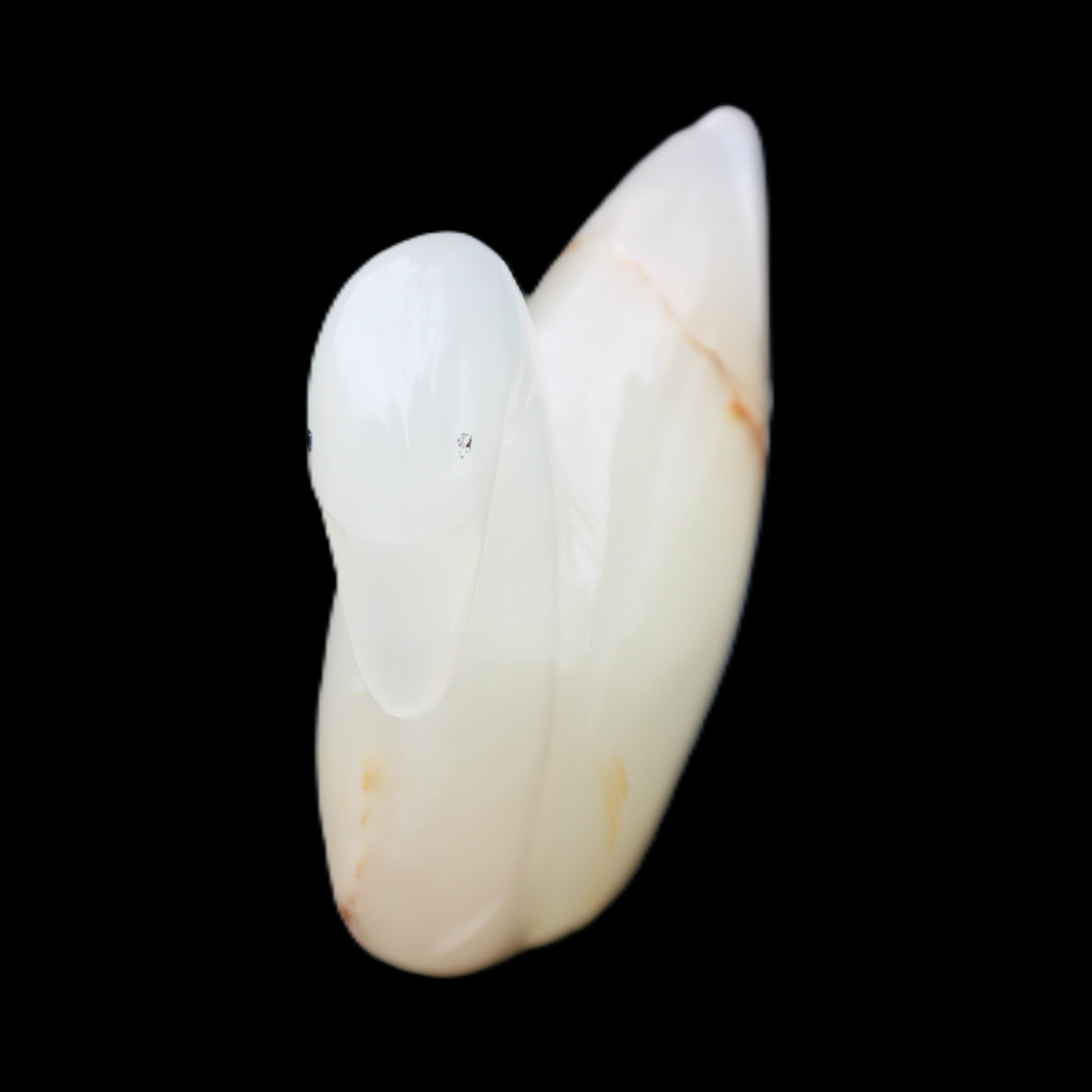 Afghan Jade hand-carved Swan 100*35*82mm 295g in sunlight - Rocks and Things Store
