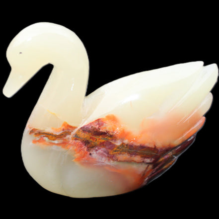 Afghan Jade hand-carved Swan 103*32*85mm 328g in sunlight - Rocks and Things Store