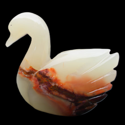 Afghan Jade hand-carved Swan 103*32*85mm 328g in sunlight - Rocks and Things Store