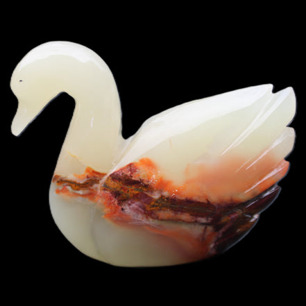 Afghan Jade hand-carved Swan 103*32*85mm 328g in sunlight - Rocks and Things Store