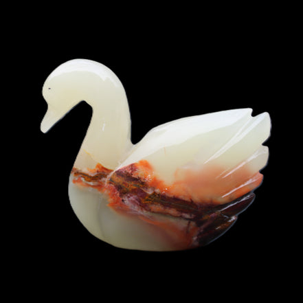 Afghan Jade hand-carved Swan 103*32*85mm 328g in sunlight - Rocks and Things Store