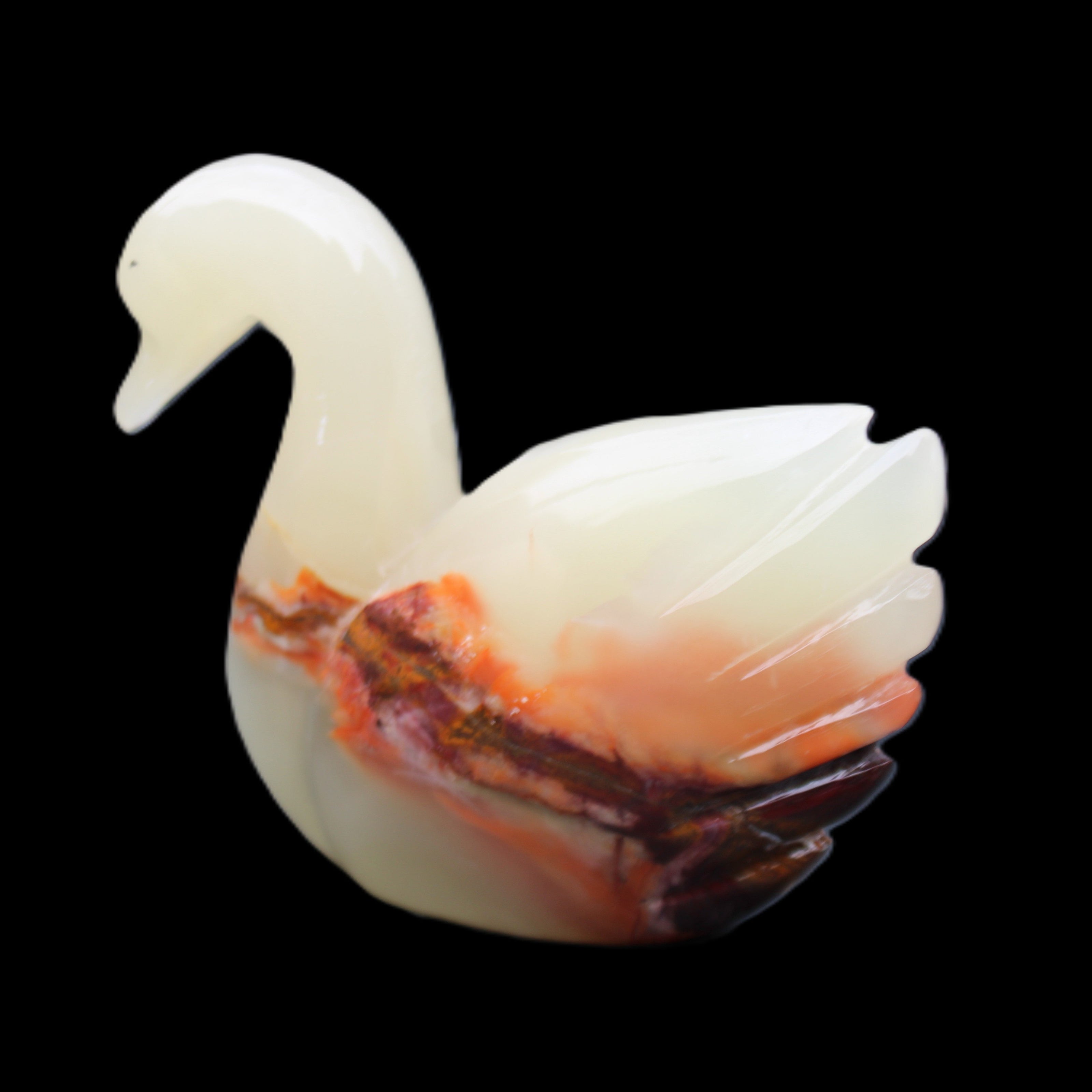 Afghan Jade hand-carved Swan 103*32*85mm 328g in sunlight - Rocks and Things Store