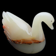 Afghan Jade hand-carved Swan 103*32*85mm 328g in sunlight - Rocks and Things Store