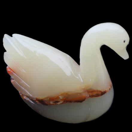 Afghan Jade hand-carved Swan 103*32*85mm 328g in sunlight - Rocks and Things Store