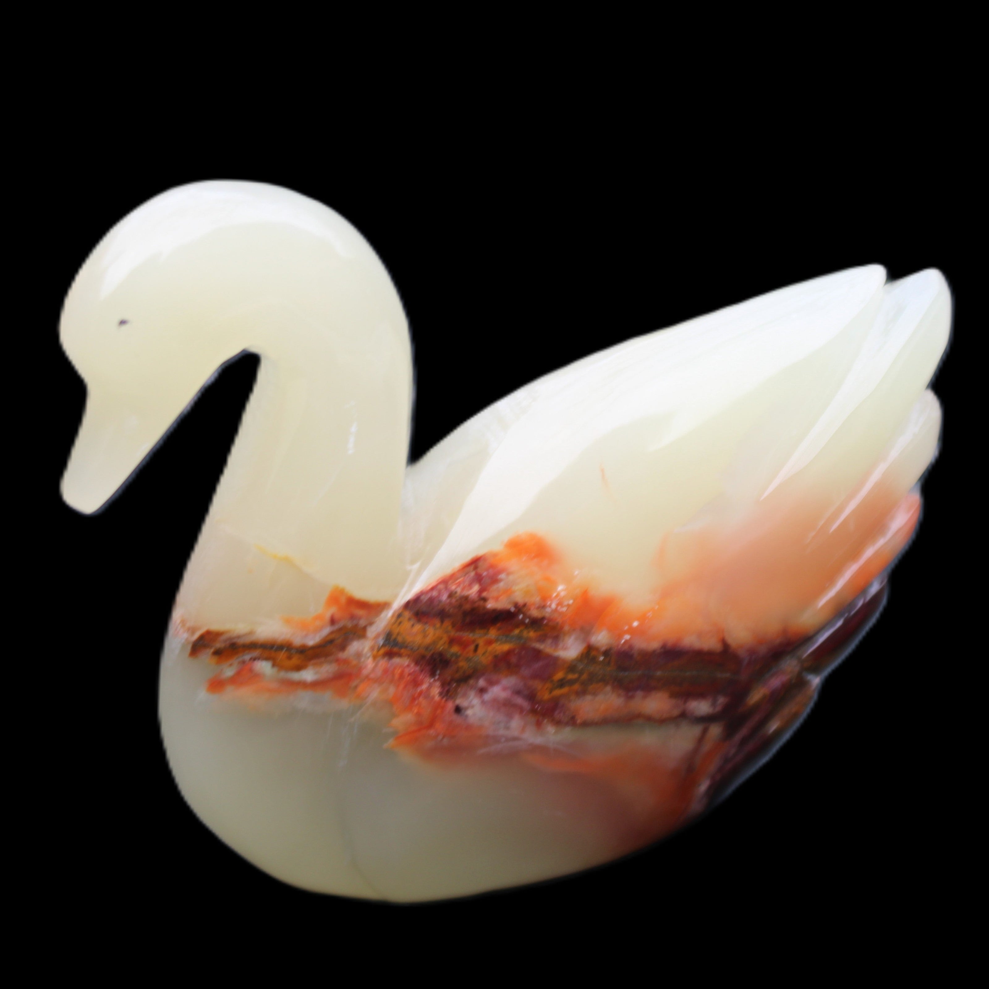Afghan Jade hand-carved Swan 103*32*85mm 328g in sunlight - Rocks and Things Store