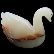 Afghan Jade hand-carved Swan 103*32*85mm 328g in sunlight - Rocks and Things Store