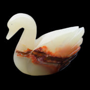 Afghan Jade hand-carved Swan 103*32*85mm 328g in sunlight - Rocks and Things Store