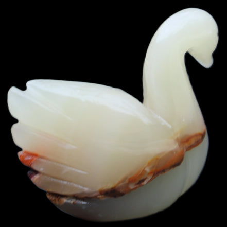 Afghan Jade hand-carved Swan 103*32*85mm 328g in sunlight - Rocks and Things Store